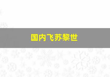 国内飞苏黎世