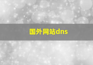 国外网站dns