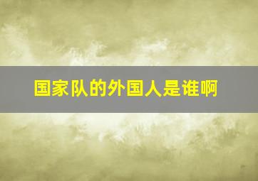 国家队的外国人是谁啊