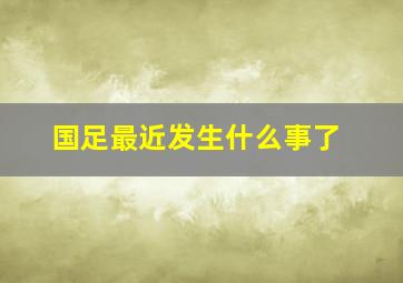 国足最近发生什么事了