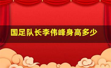 国足队长李伟峰身高多少