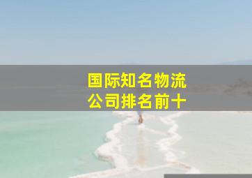 国际知名物流公司排名前十