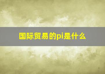 国际贸易的pi是什么