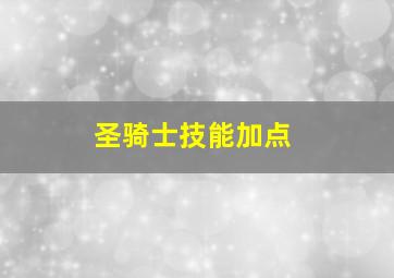 圣骑士技能加点