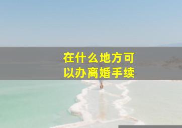 在什么地方可以办离婚手续