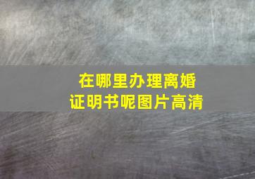 在哪里办理离婚证明书呢图片高清