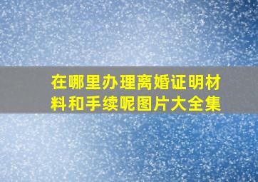 在哪里办理离婚证明材料和手续呢图片大全集