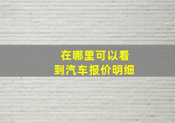 在哪里可以看到汽车报价明细