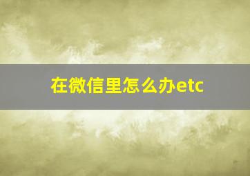 在微信里怎么办etc