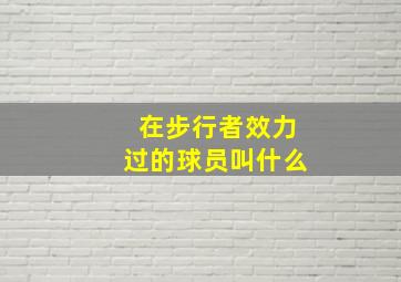 在步行者效力过的球员叫什么