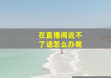 在直播间说不了话怎么办呢