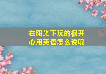 在阳光下玩的很开心用英语怎么说呢