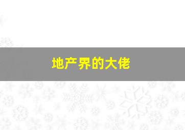 地产界的大佬