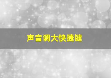 声音调大快捷键