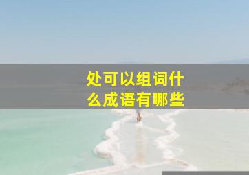 处可以组词什么成语有哪些