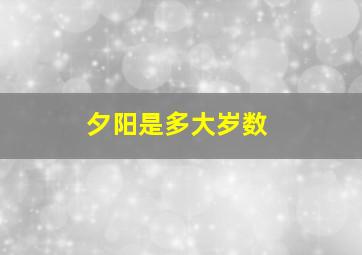 夕阳是多大岁数