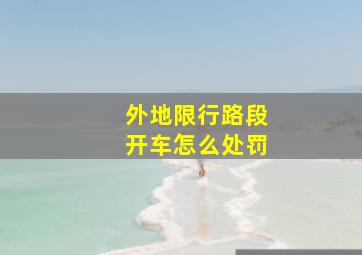 外地限行路段开车怎么处罚