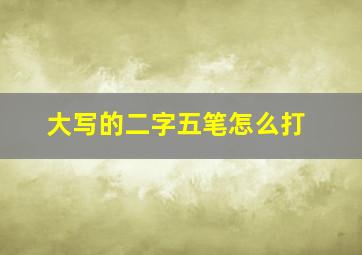 大写的二字五笔怎么打