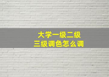 大学一级二级三级调色怎么调