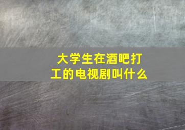 大学生在酒吧打工的电视剧叫什么