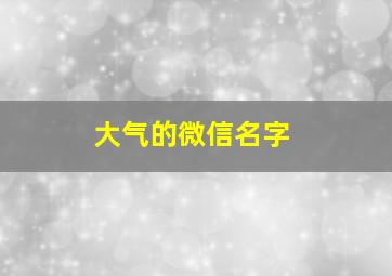 大气的微信名字