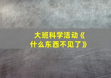 大班科学活动《什么东西不见了》