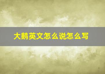 大鹅英文怎么说怎么写