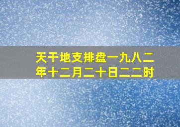 天干地支排盘一九八二年十二月二十日二二时