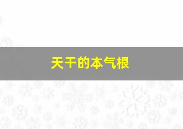 天干的本气根