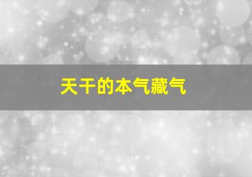 天干的本气藏气