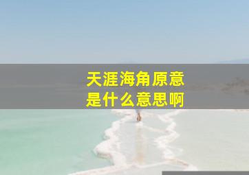 天涯海角原意是什么意思啊