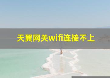 天翼网关wifi连接不上