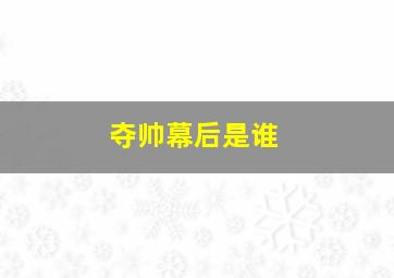 夺帅幕后是谁