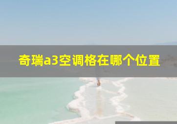 奇瑞a3空调格在哪个位置