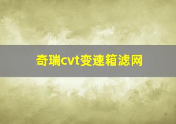 奇瑞cvt变速箱滤网