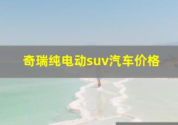 奇瑞纯电动suv汽车价格