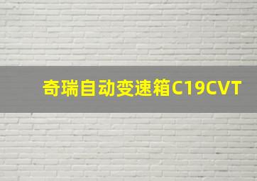 奇瑞自动变速箱C19CVT