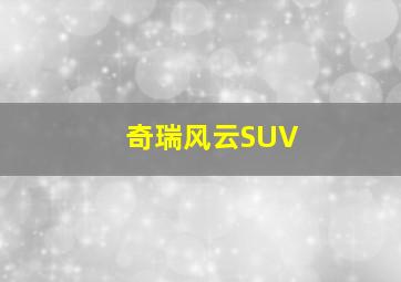 奇瑞风云SUV