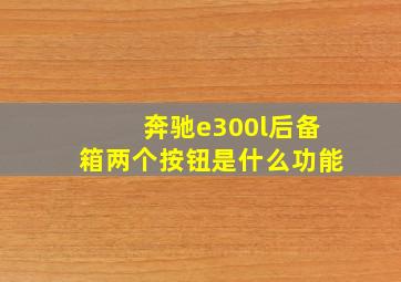 奔驰e300l后备箱两个按钮是什么功能