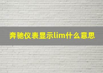 奔驰仪表显示lim什么意思