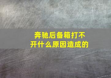 奔驰后备箱打不开什么原因造成的