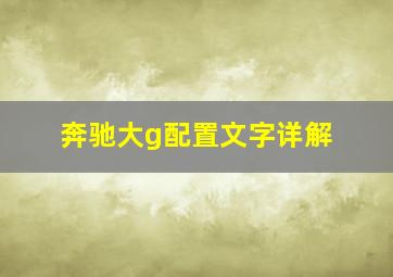 奔驰大g配置文字详解