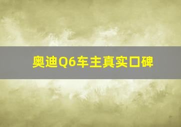 奥迪Q6车主真实口碑