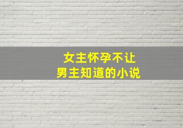 女主怀孕不让男主知道的小说