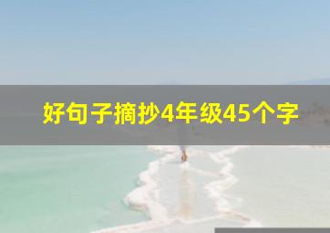 好句子摘抄4年级45个字