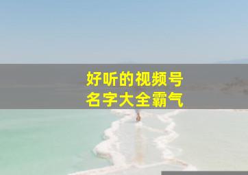 好听的视频号名字大全霸气