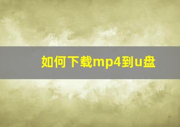 如何下载mp4到u盘