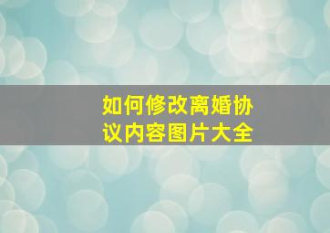 如何修改离婚协议内容图片大全