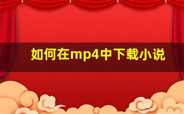 如何在mp4中下载小说