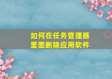 如何在任务管理器里面删除应用软件